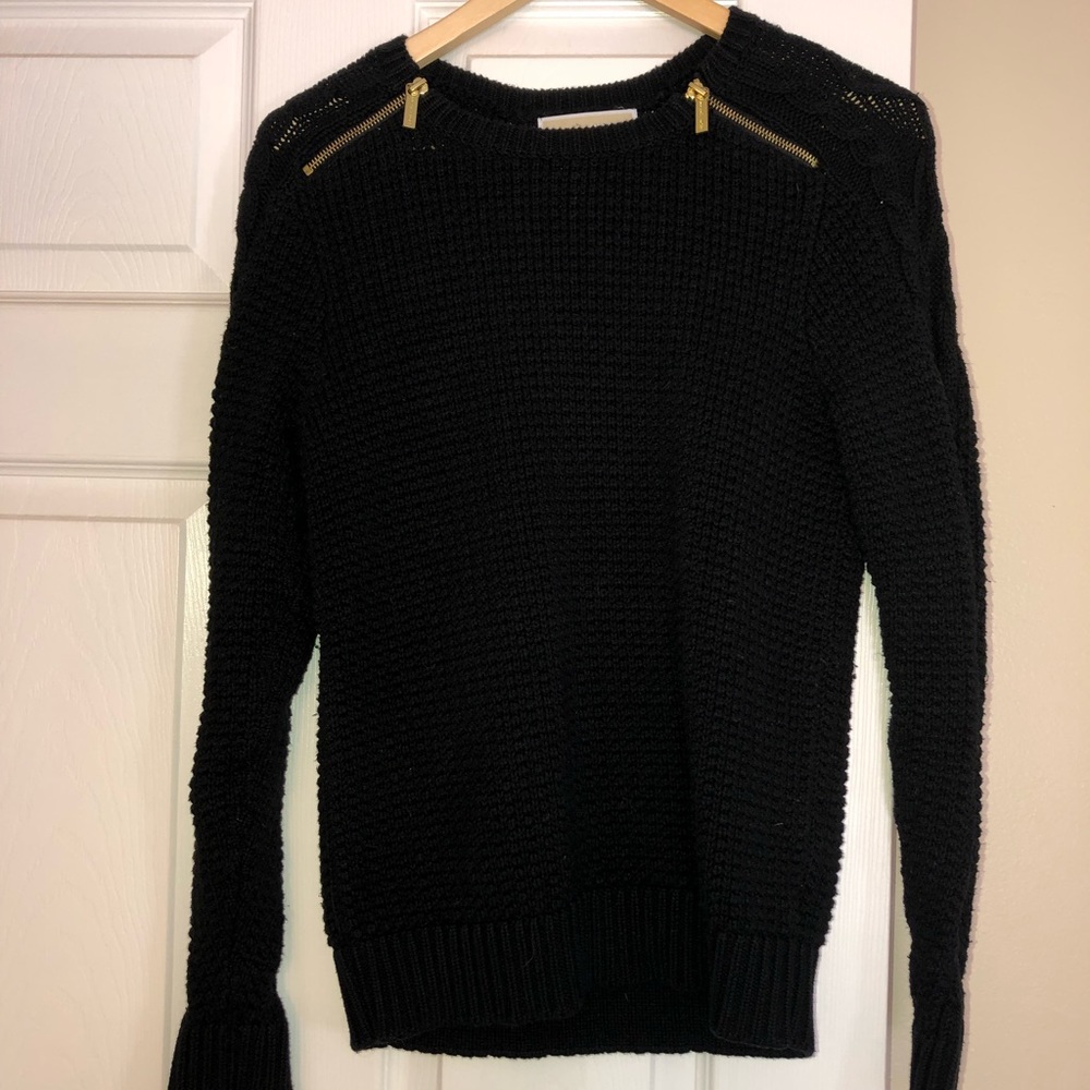 🖤 Michael by Michael Kors double zipper long sleeve black sweater